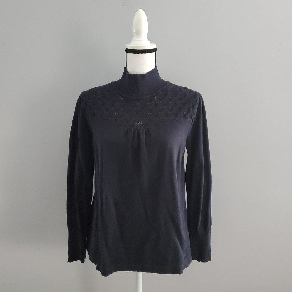 Apt. 9 Women's Turtleneck Knitted Neckline Top Shirt Black Size L